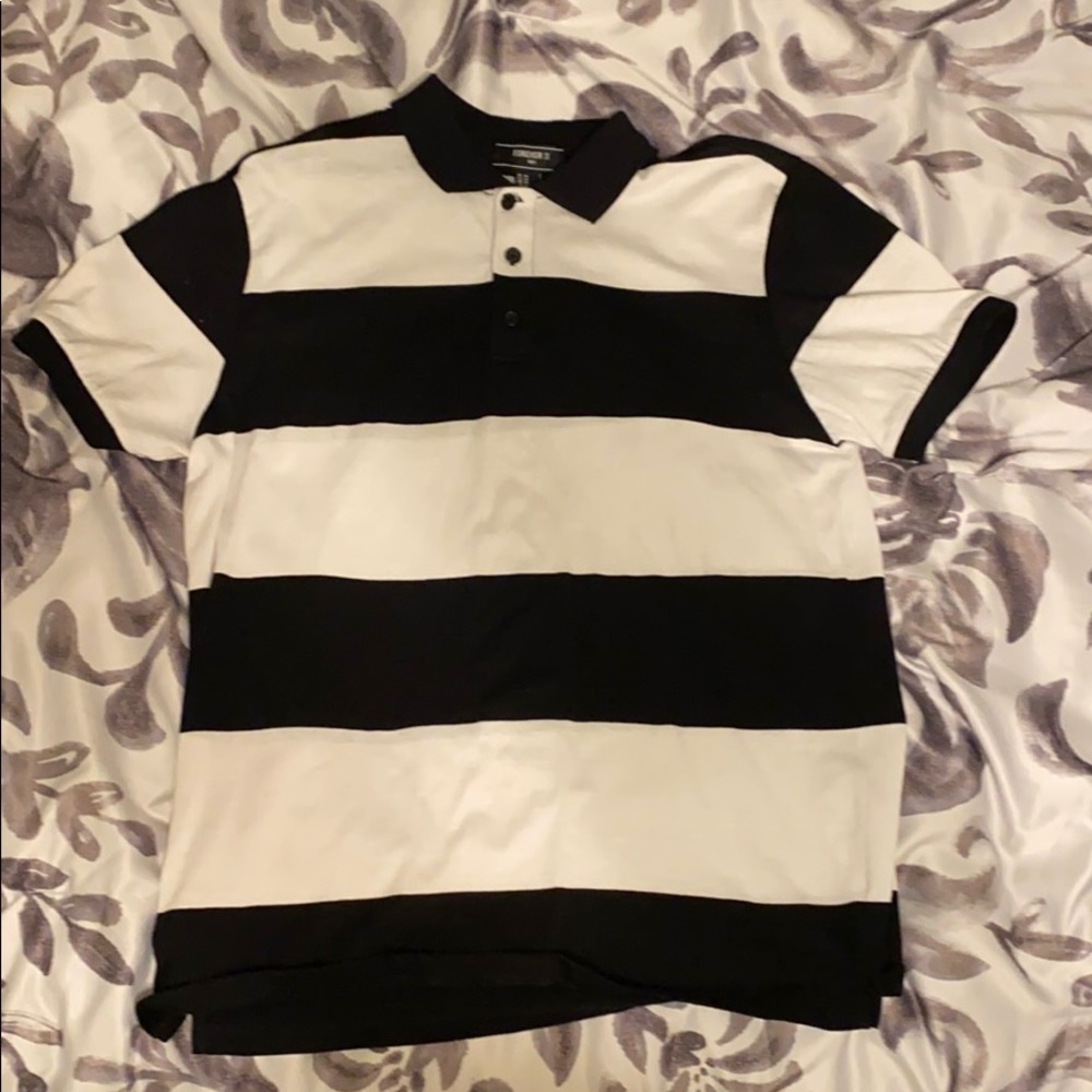 Stripped forever 21 polo t-shirt